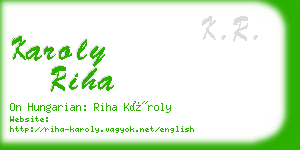 karoly riha business card